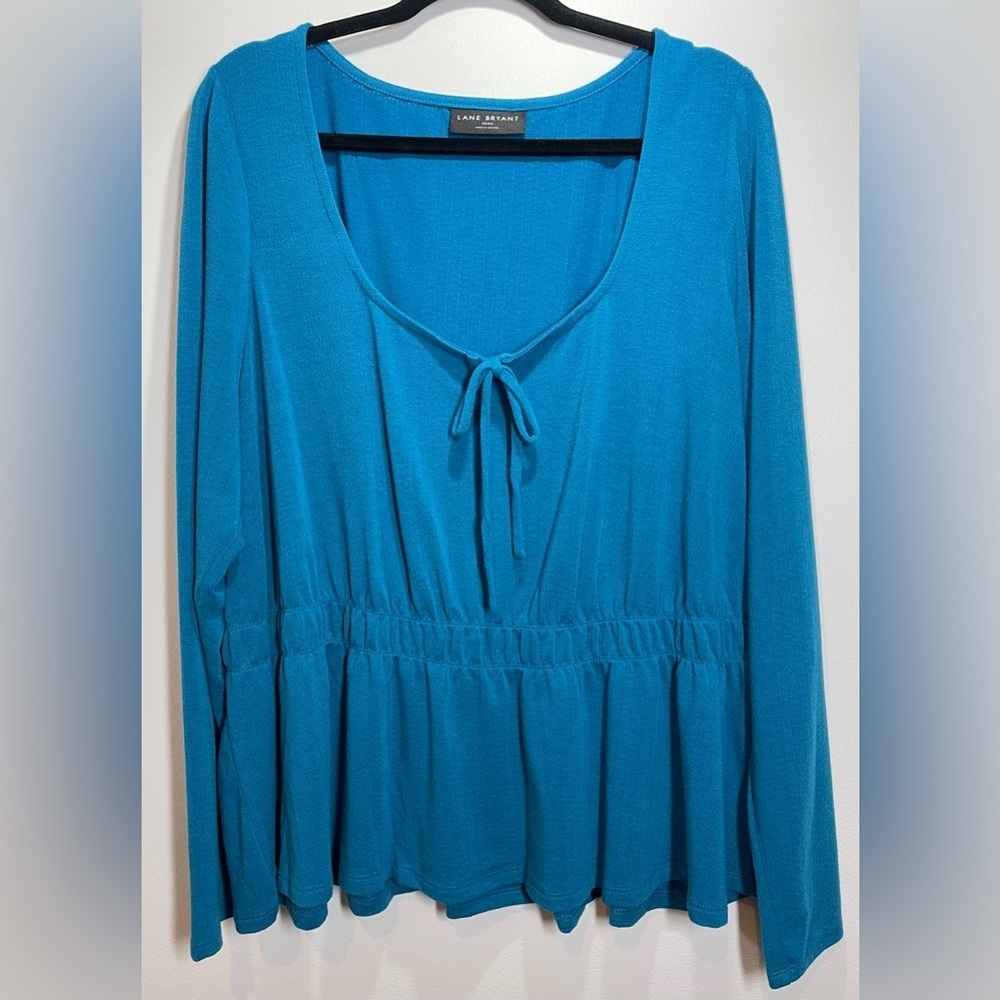 NWOT LANE BRYANT Classic Long-Sleeve Square-Neck With‎ Keyhole Top Size 22/24